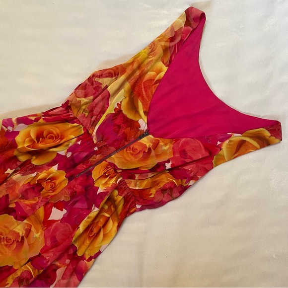 Alice + Olivia Pink Floral Silk Low Back Dress - Picture 8 of 12